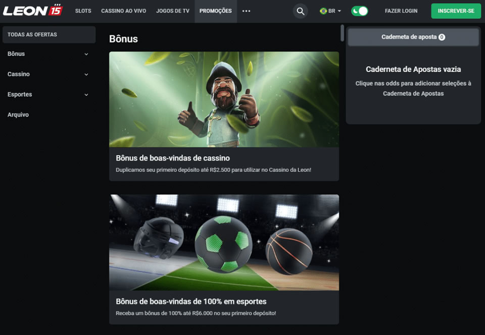 Crédito grátis, site ao vivo, promoções, 100% em depósitos o dia todo